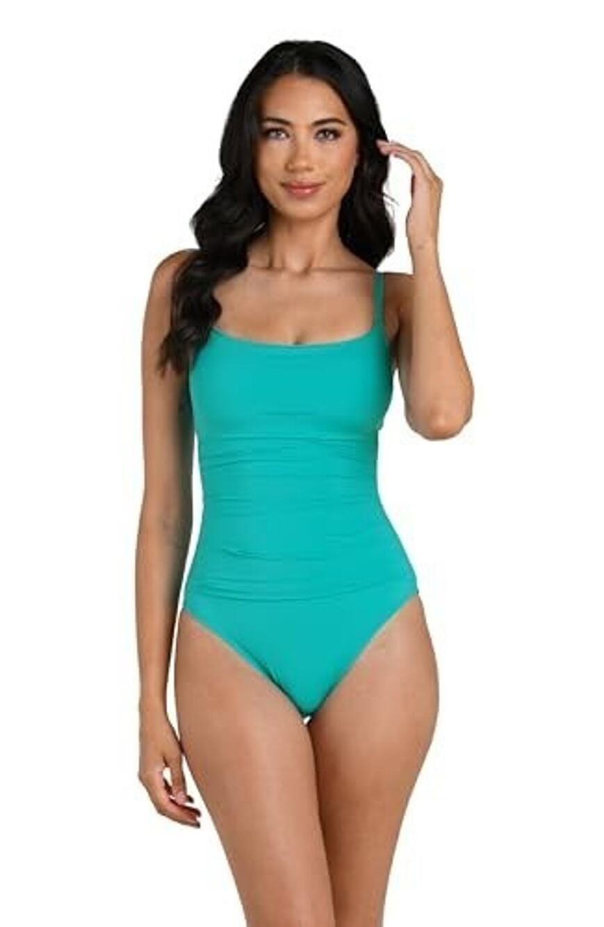 La Blanca Island Goddess One-Piece Swimsuit Calypso Size 16 1874